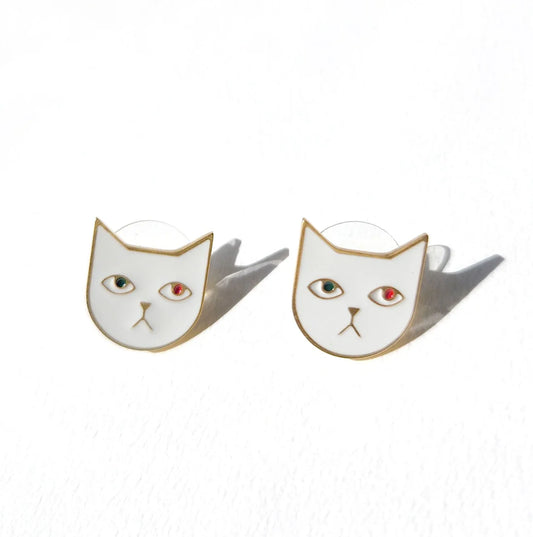 Matter Matters Kitty Tom Earrings • White