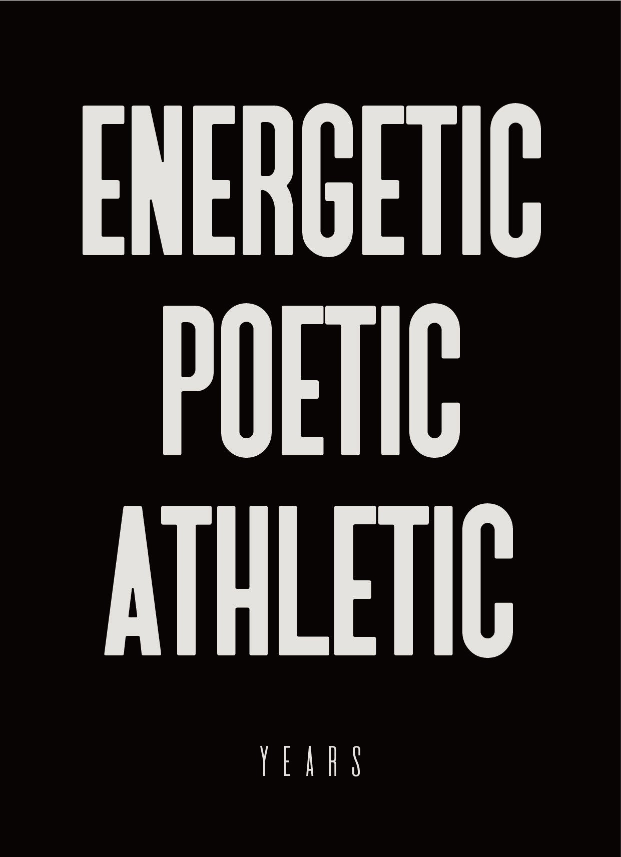 YEARS Postcards - ENERGETIC POETIC ATHLETIC