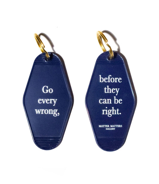 Matter Matters Keyring • Navy • Go every wrong, before they can be right.