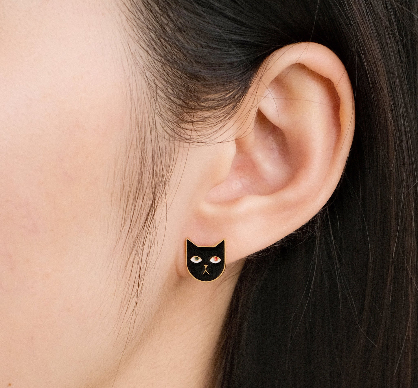 Matter Matters Kitty Mini Tom Earrings • Black