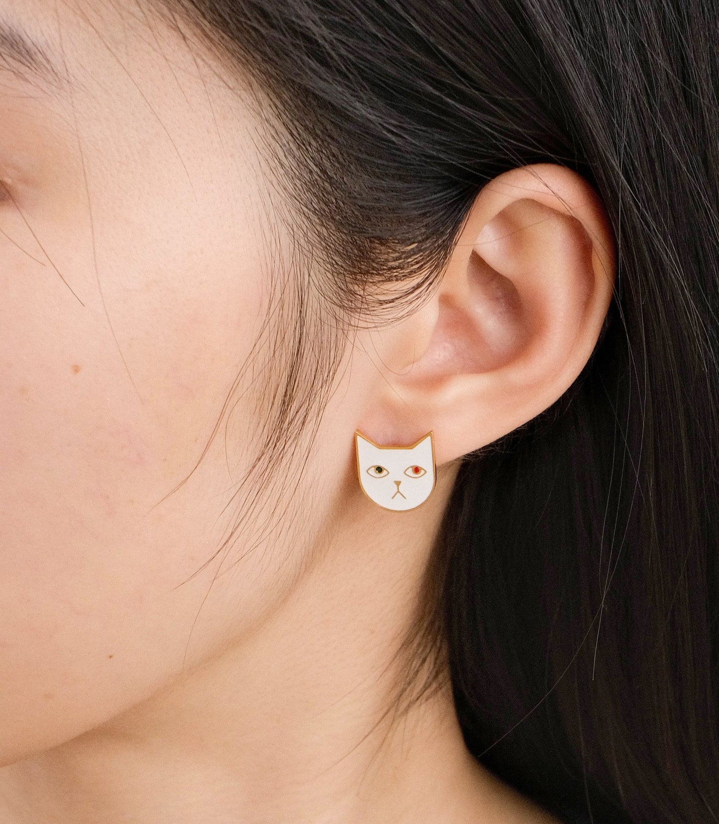 Matter Matters Kitty Tom Earrings • White