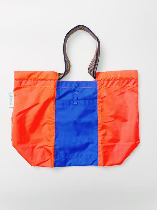 Informal Bag Multicolors Checkout Bag (Easy Blue & Orange)