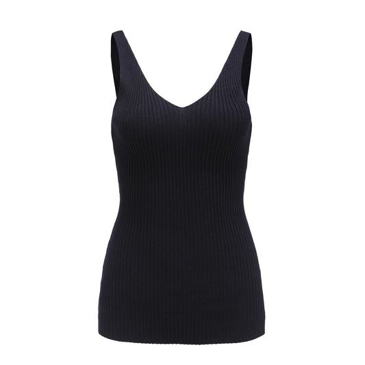 Matter Matters For All Hours / Ribbed Knit Tank Top • Navy