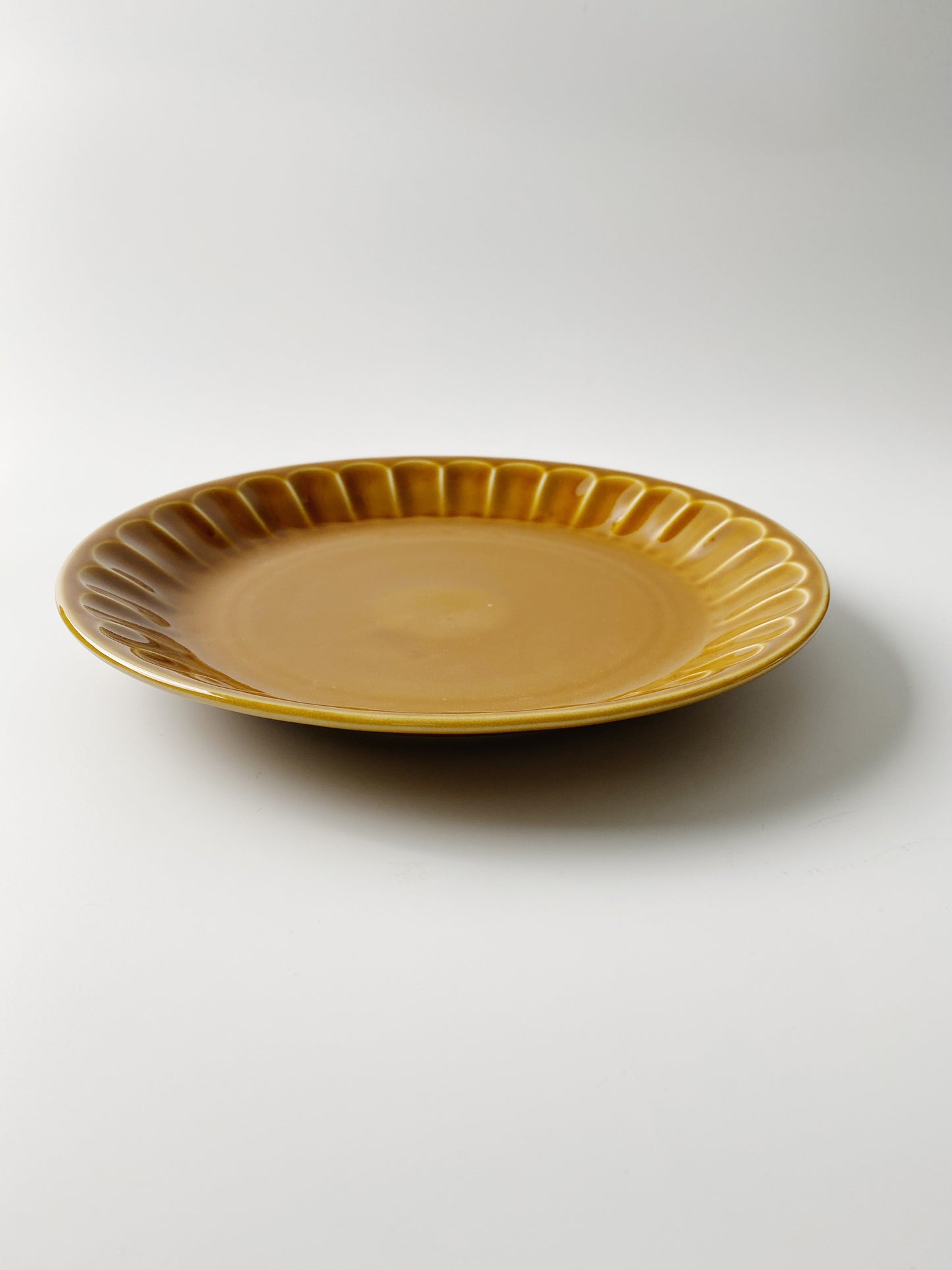 日本製美濃燒 Mebore 陶瓷大碟(焦糖色)｜Japanese Mino Ware Mebore Plate(Size L)(Caramel)