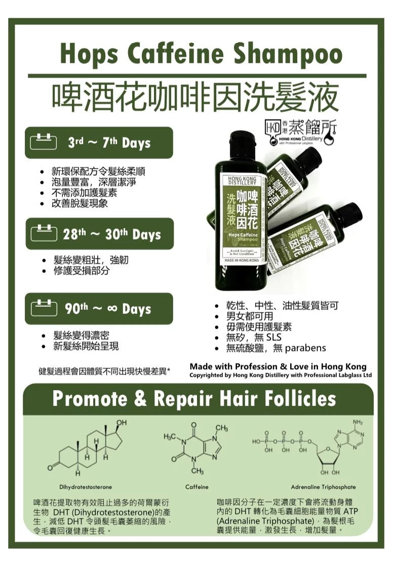 香港蒸餾所啤酒花咖啡因洗髮液 | Hong Kong Distillery EZ Amino Acid Shampoo (200ml)