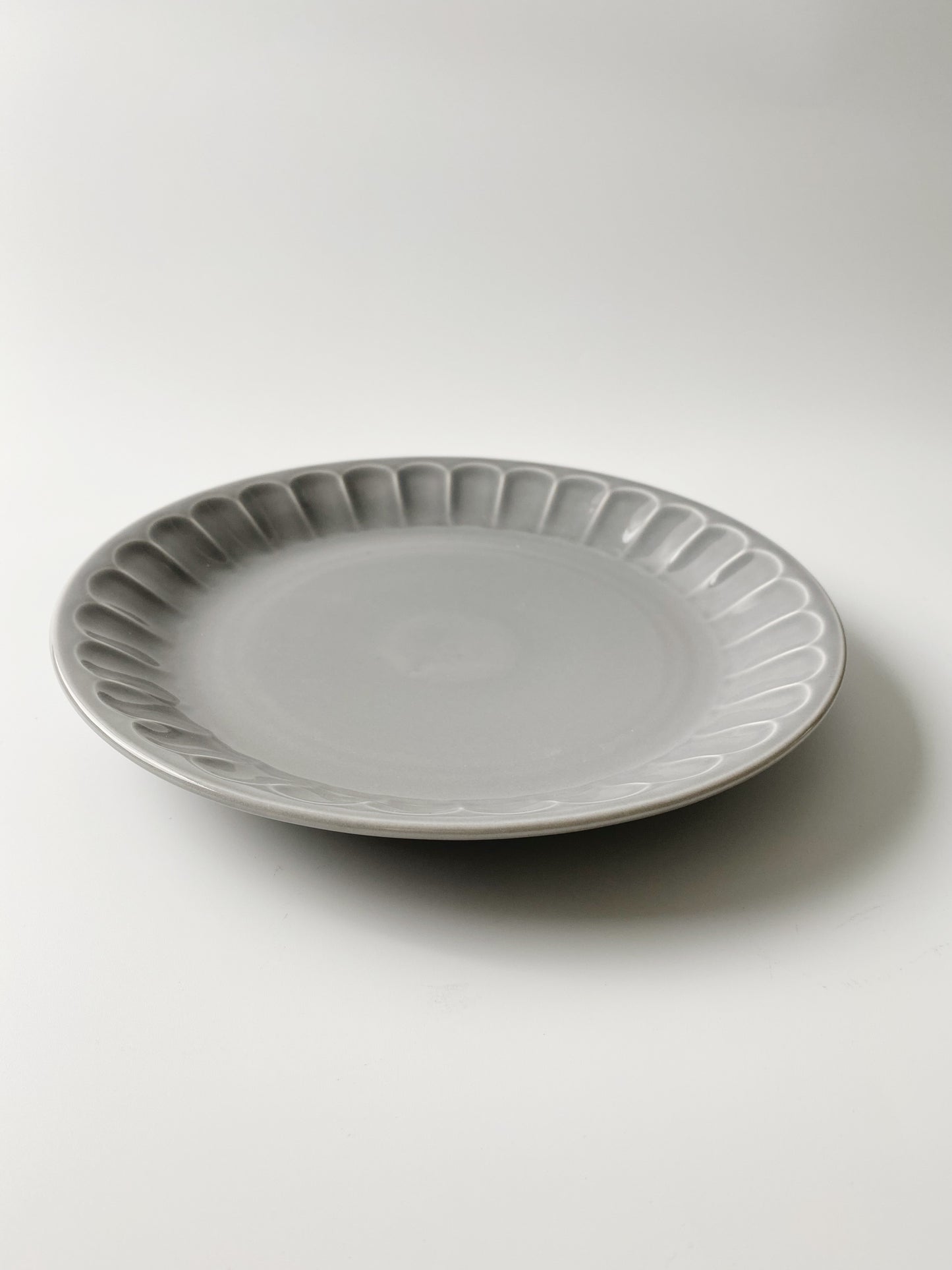 日本製美濃燒 Mebore 陶瓷大碟(灰色)｜Japanese Mino Ware Mebore Plate(Size L)(Grey)