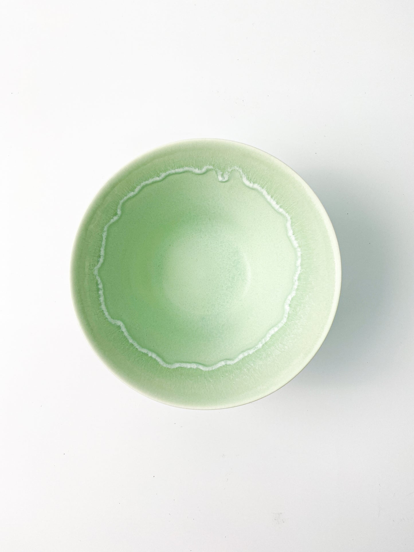 日本製美濃燒 伸光窯粉彩湯碗 (奶油綠色) | Japanese Mino Ware Shinko Kiln Pastel Noodle Bowl (Cream x Green)