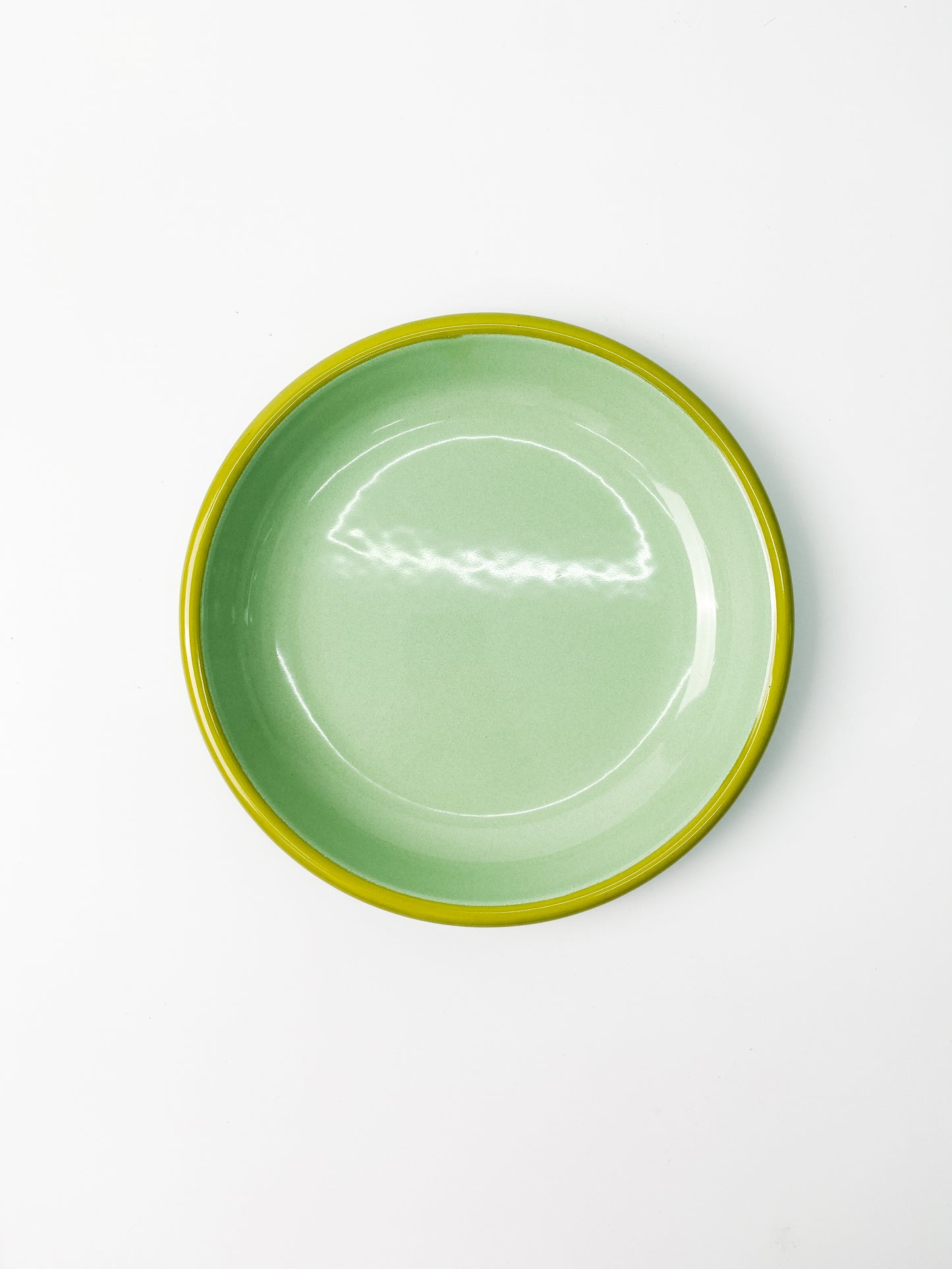 土耳其手製 Bornn 琺瑯碟｜Handmade in Turkey Bornn Colorama Small Plate (Mint with Chartreuse Rim)