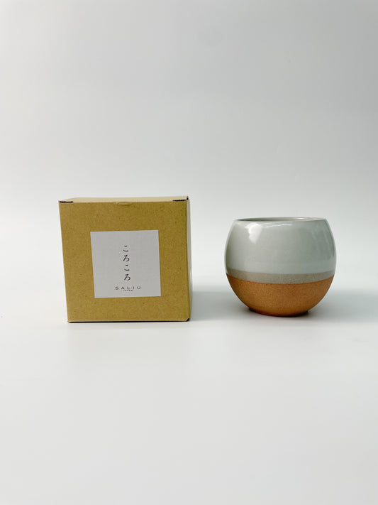 日本製美濃燒 雙色調小茶杯(灰白色) | Japanese Mino Ware Two- Tone Colour Tea Cup (White Grey)