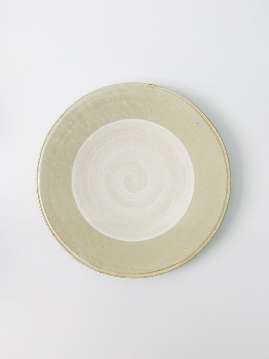 日本製美濃燒 米色大圓碟 |  Japanese Mino Ware Large Round Beige Plate