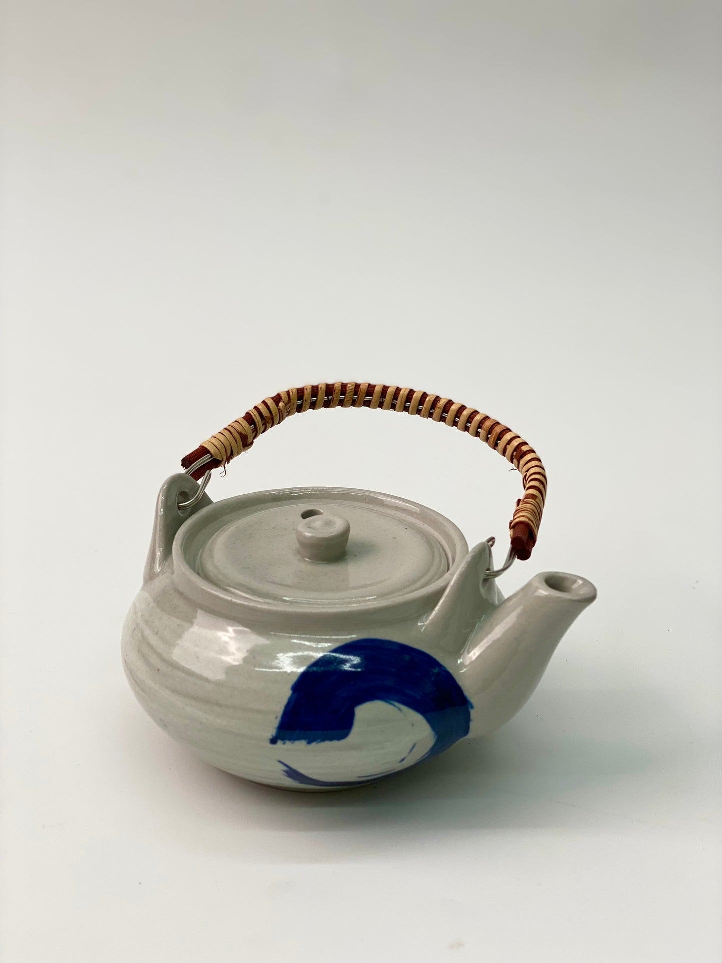 日本製萬古燒 藍色筆觸茶壺 | Japanese Banko Ware Blue Brushstrokes Tea Pot