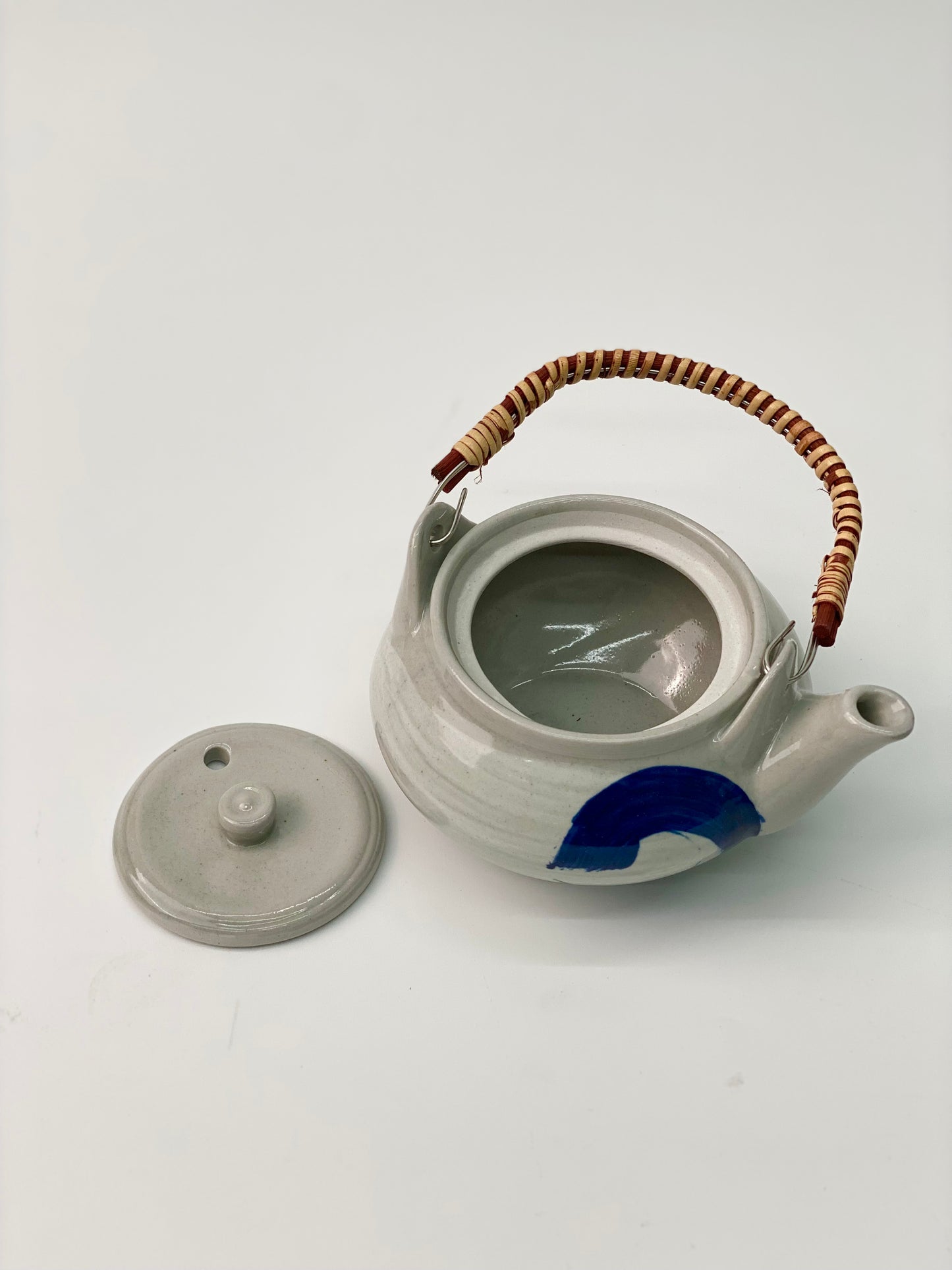 日本製萬古燒 藍色筆觸茶壺 | Japanese Banko Ware Blue Brushstrokes Tea Pot