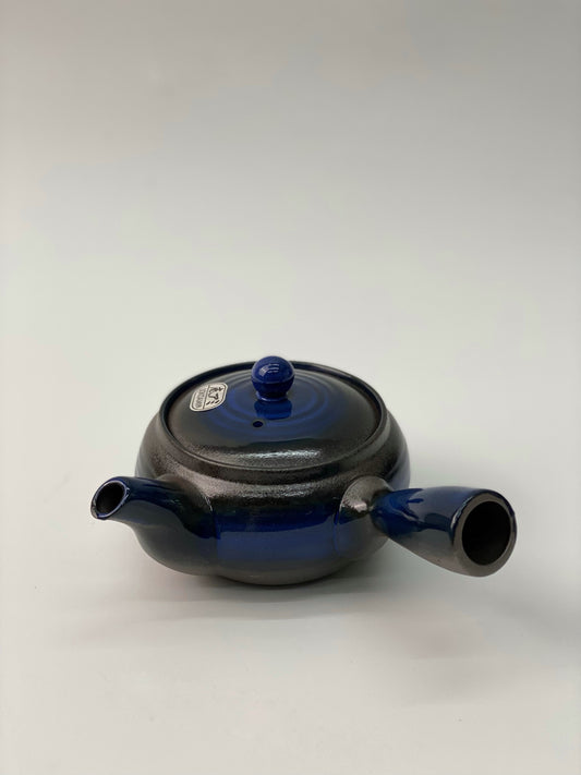 日本製萬古燒 漸層平底茶壺 (藍色) | Japanese Banko Ware Gradient Flat Tea Pot (Blue)