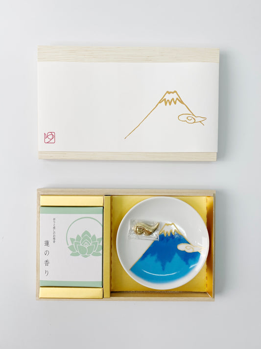 日本製 富士山線香座套裝（蓮)｜Made in Japan  Fuji Mountain Incense holder Set (Lotus)