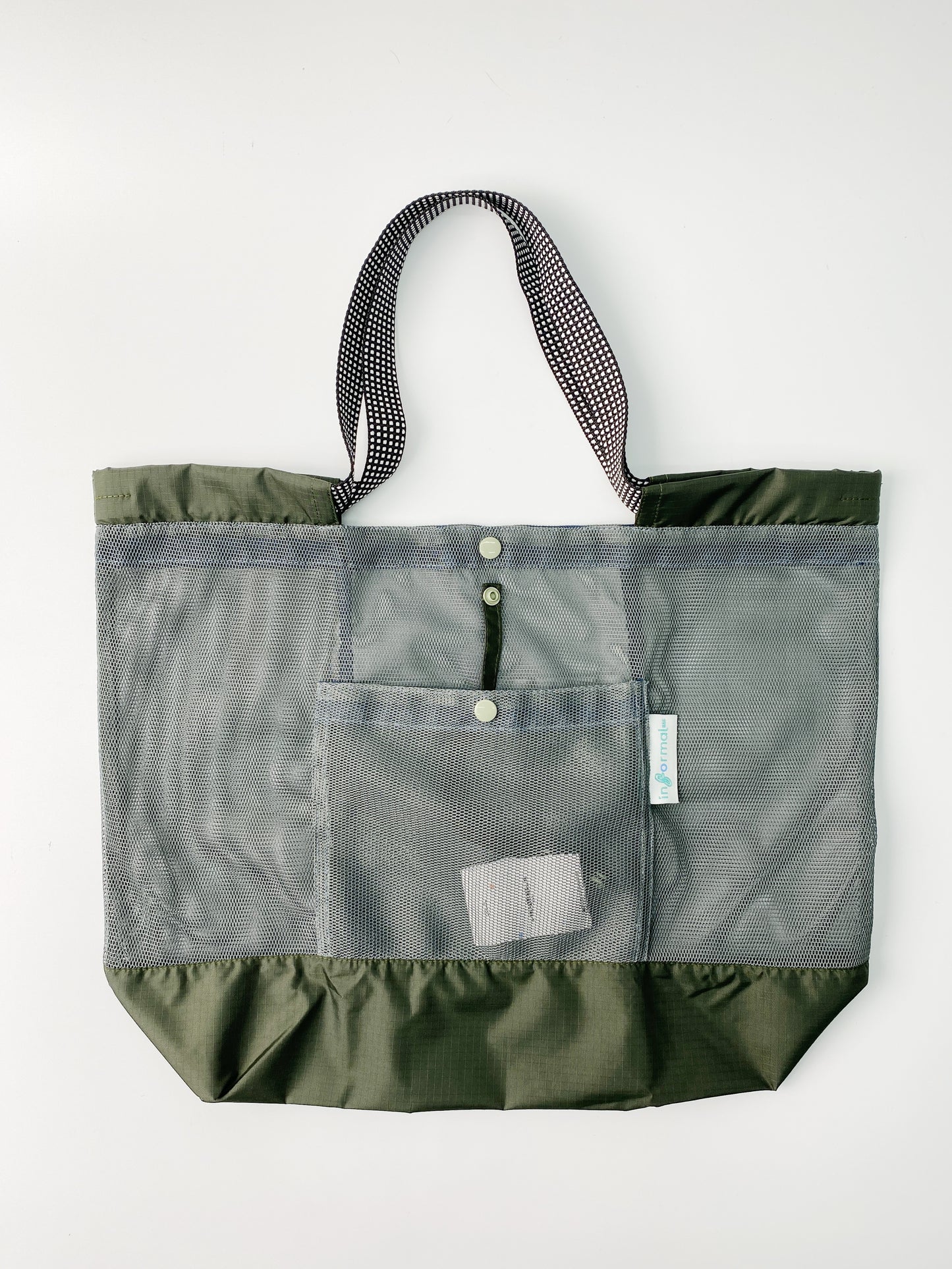 Informal Bag Mesh Checkout Bag Size M (Green + Grey)