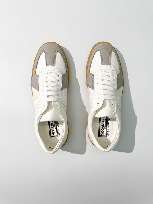 Vegancraft 100% Vegan German Army Trainer Shoes Made In Spain (White)