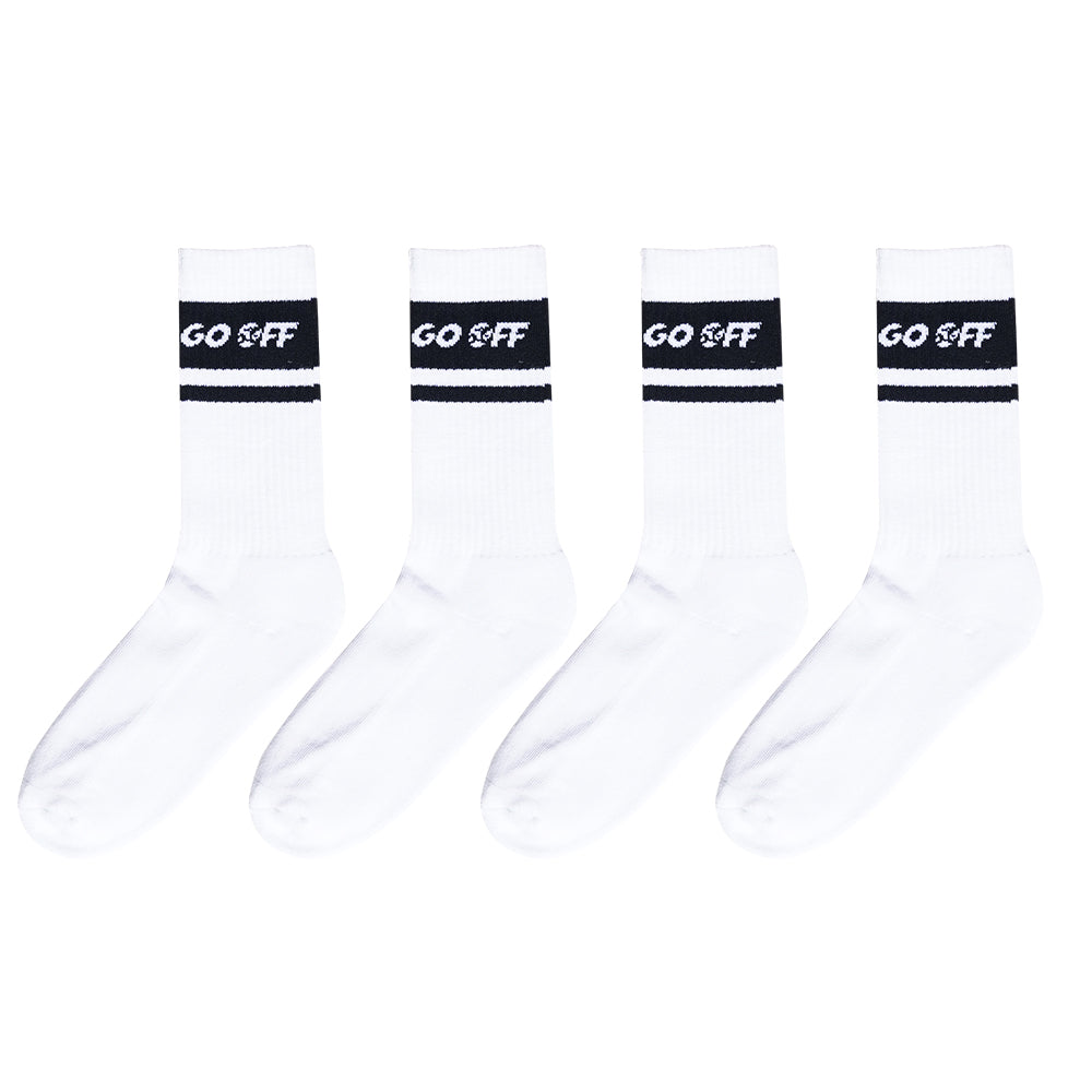 GO OFF LOGO LOGO SUMMER SOCKS (WHITE）(SS22ACC002W)