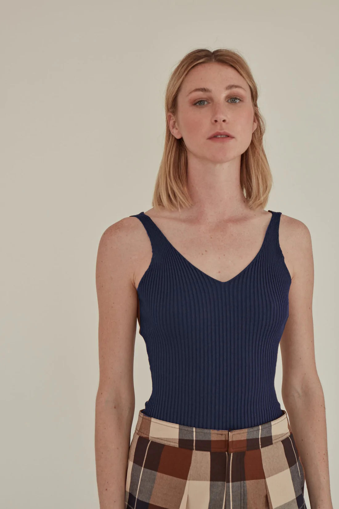 Matter Matters For All Hours / Ribbed Knit Tank Top • Navy