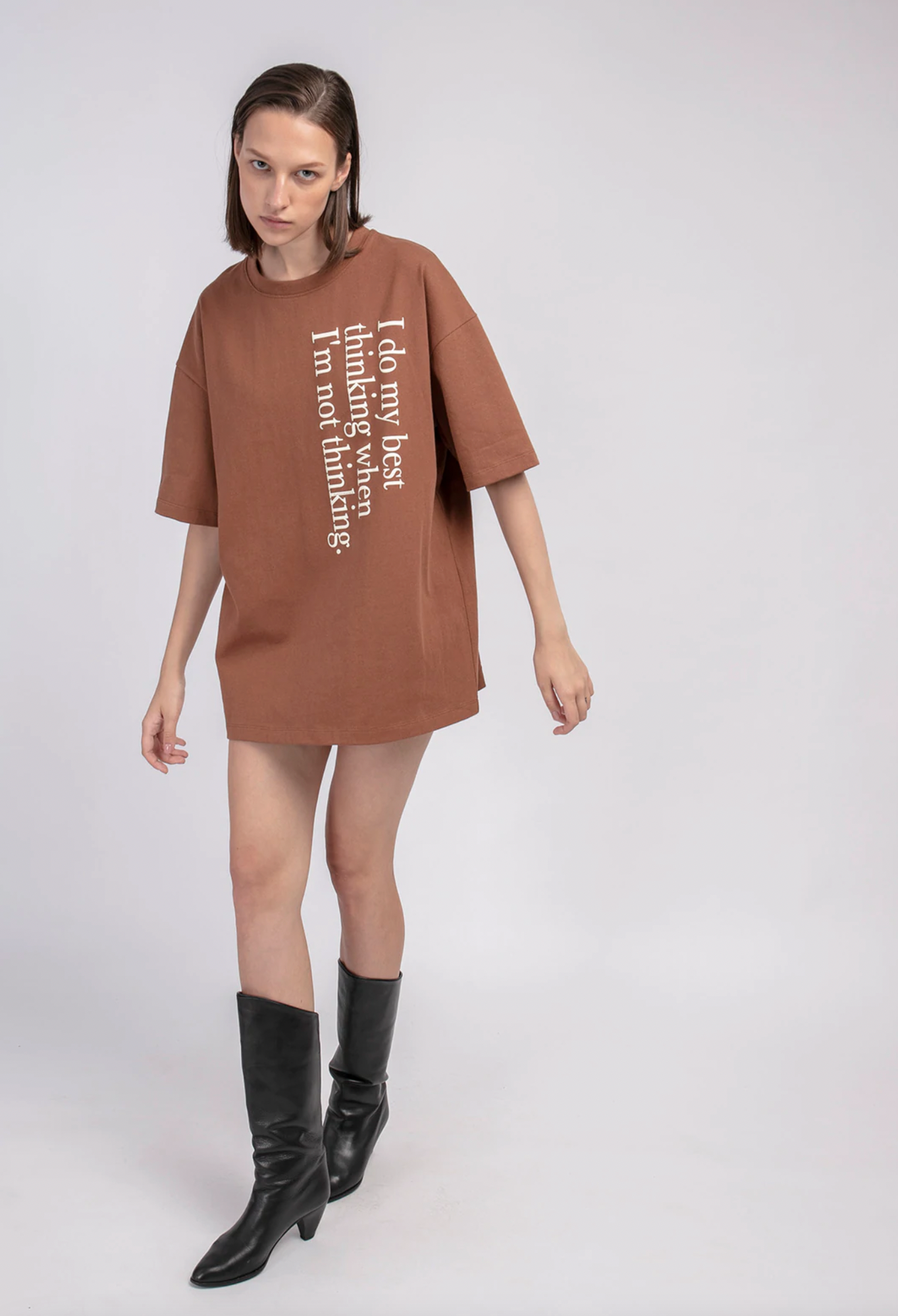 Matter Matters Best thinking / Oversized Tee • Brown