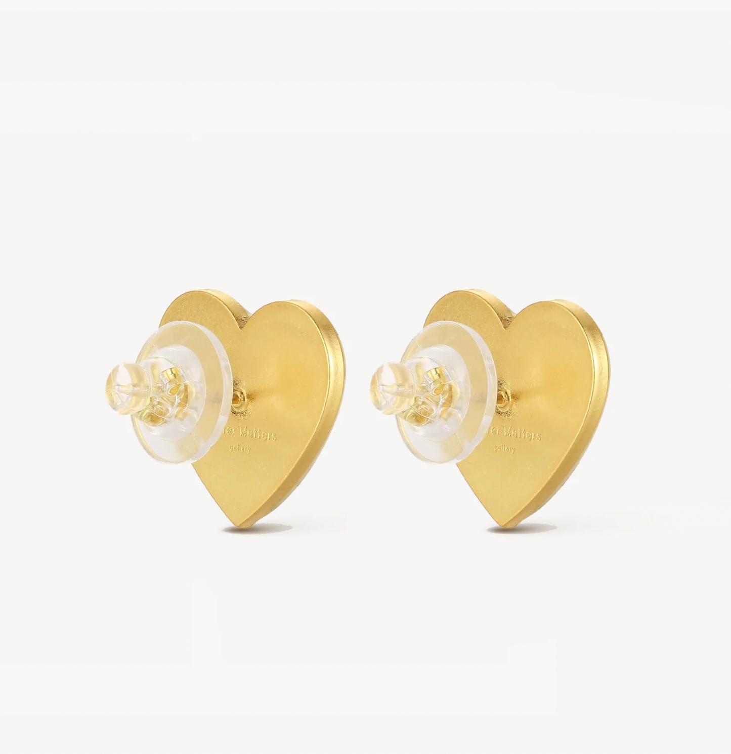 Matter Matters Puffy Heart Studs • Forest Green