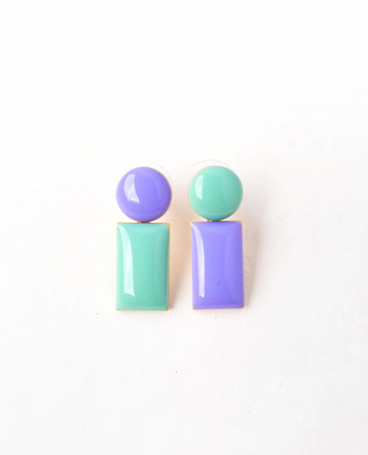 Matter Matters Iris Drop Earrings • Mint / Lilac