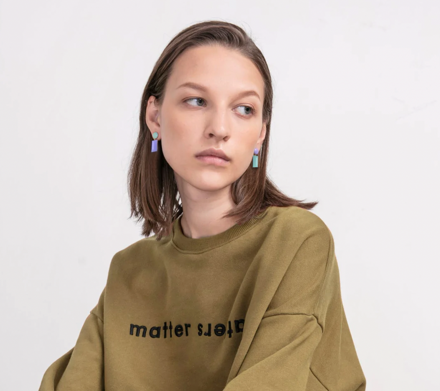 Matter Matters Iris Drop Earrings • Mint / Lilac