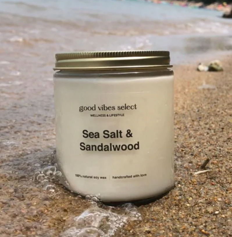 Good Vibes Select 海洋微風 - 海鹽檀木蠟燭 ( 棉芯 )  Seasalt & Sandalwood Candle with Cotton Core
