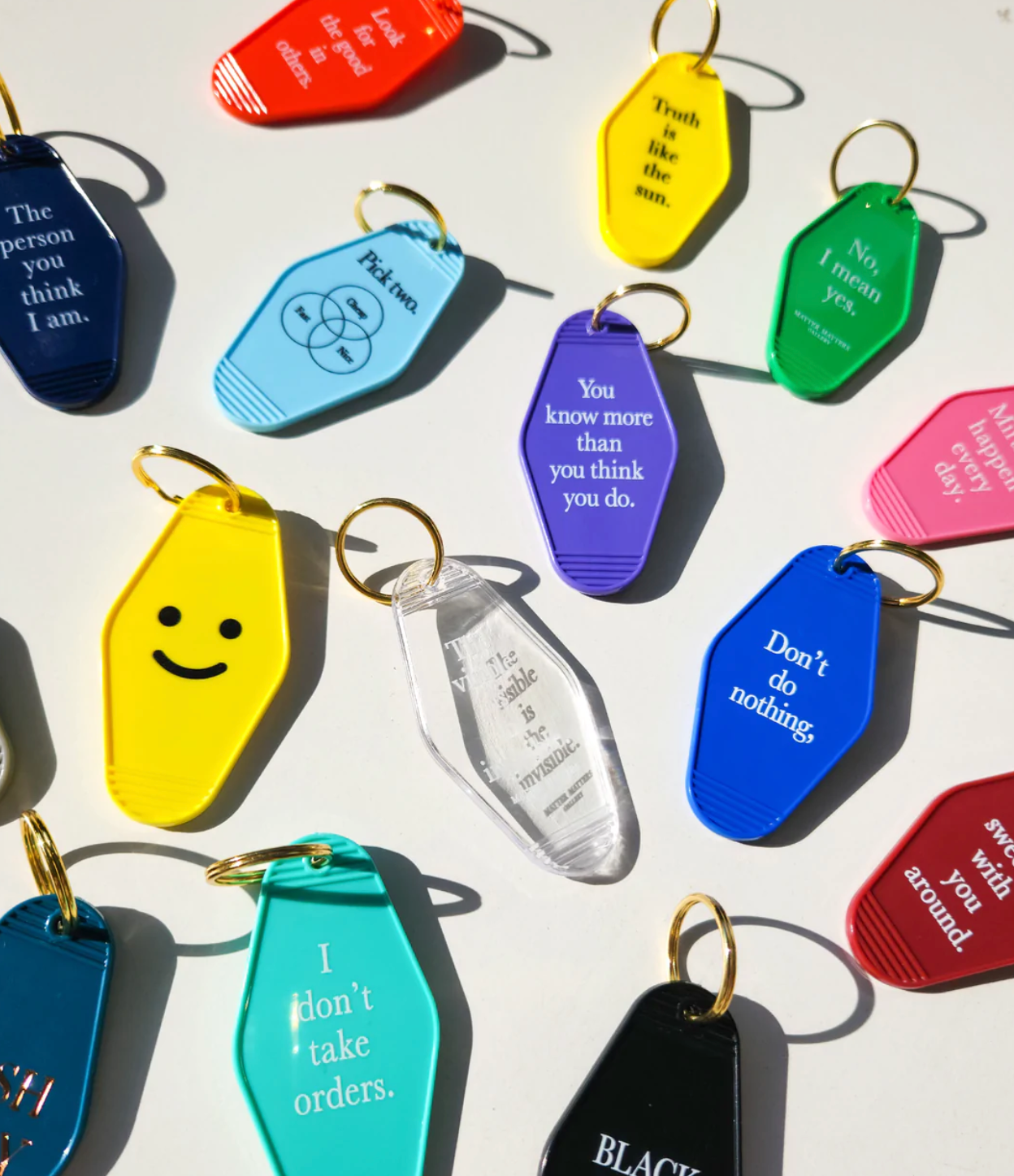 Matter Matters Keyring • Pink • Miracles happen everyday.