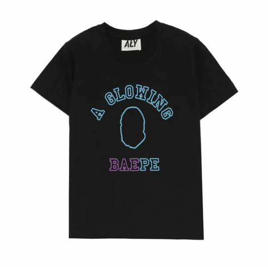 Aly Good Vibes - "A GLOWING BAEPE" T-SHIRT (Black) (Kid Size)