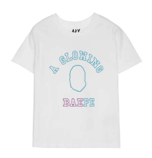 Aly Good Vibes - "A GLOWING BAEPE" T-SHIRT (White) (Kid Size)