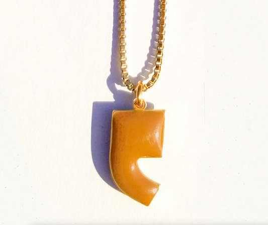 Matter Matters Comma Necklace • Orange & Forget-Me-Not