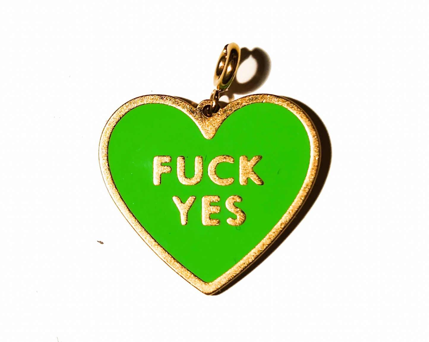 Matter Matters Fuck Yes Enamel Necklace • Bright Green / Reversible