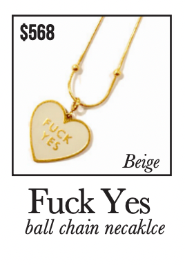 Matter Matters Fuck Yes Ball Chain Necklace • Cream / Reversible