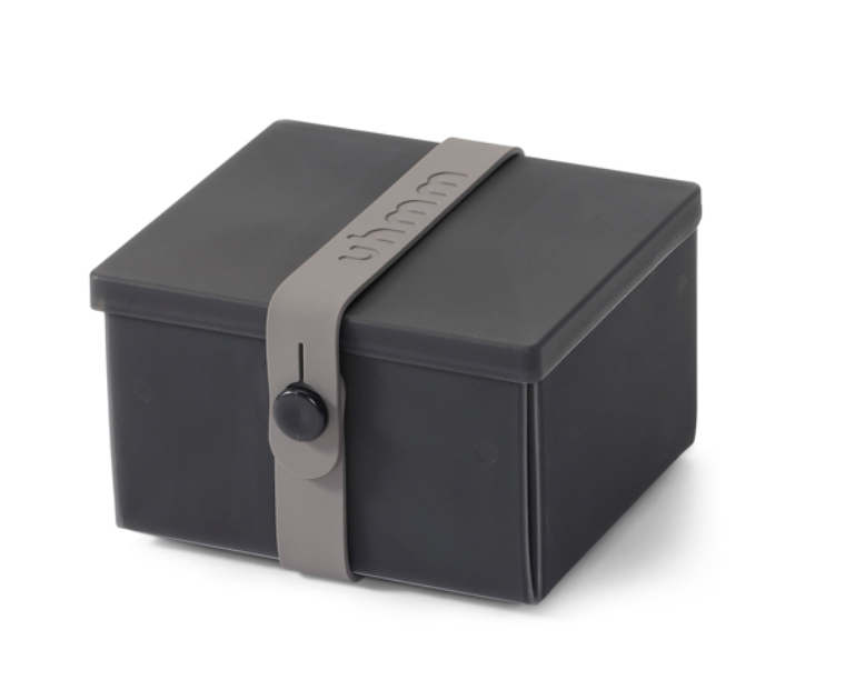 丹麥製造 Uhmm 可重用食物盒 | Uhmm No. 02 Black Chalk Box/Dark Grey Strap