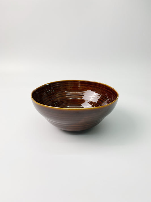 日本製美濃燒 啡色大湯碗 | Japanese Mino Ware Large Brown Bowl